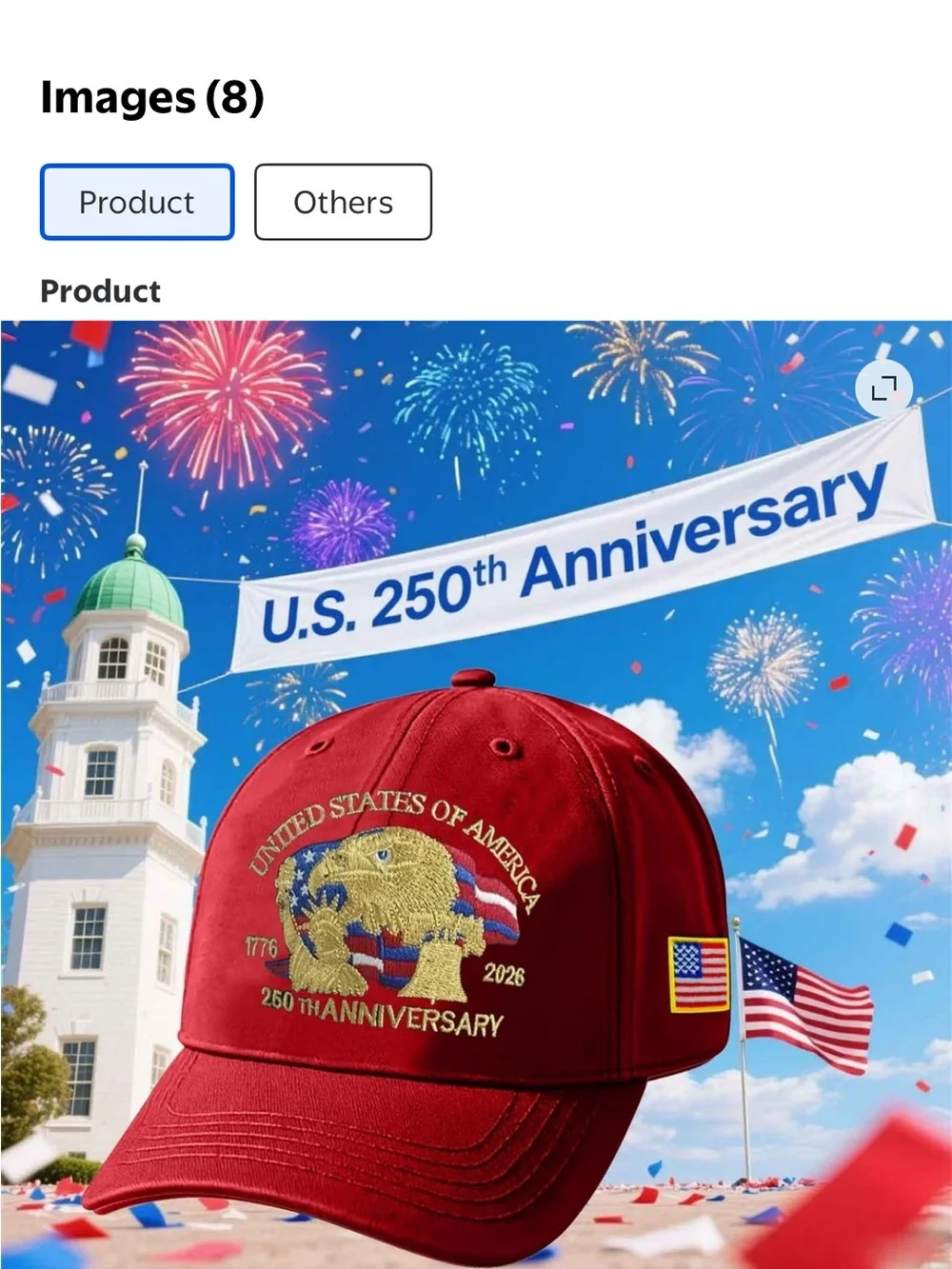 NWT- Women or men’s United States of America Red Embroidered Eagle Baseball Cap